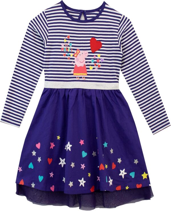 Robe Peppa Pig fille violette manches longues tulle-0