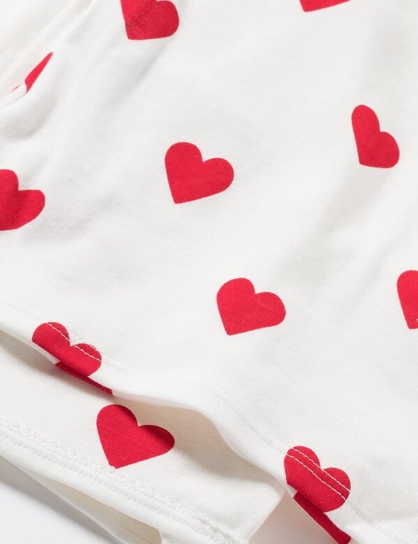 Pyjama fille Petit Bateau coton bio cœur rouge blanc-3