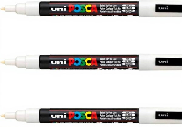 Marqueur Posca blanc pointe fine dessin loisirs créatifs