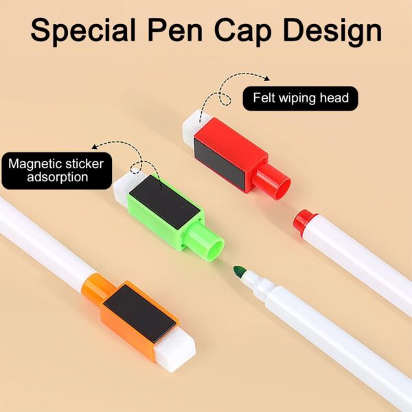Feutre tableau blanc effaçable qijiefenCC 12 pcs magnétique-2