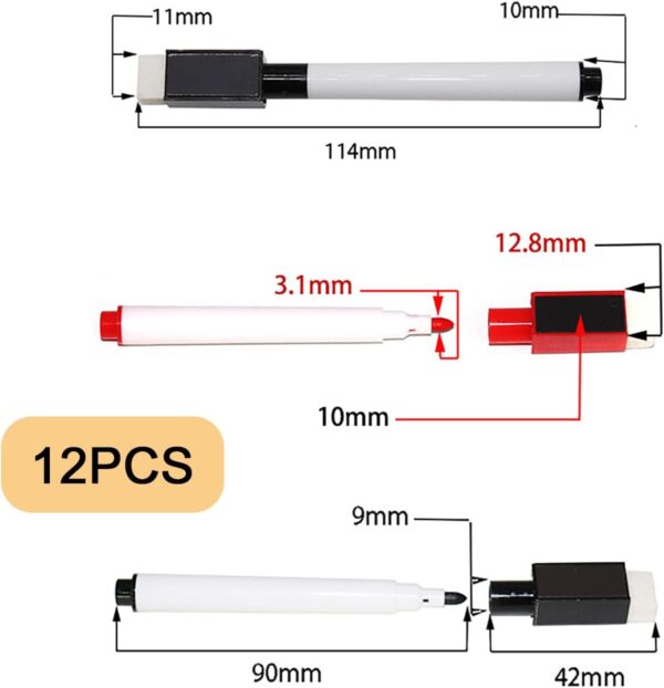 Feutre tableau blanc effaçable qijiefenCC 12 pcs magnétique-5