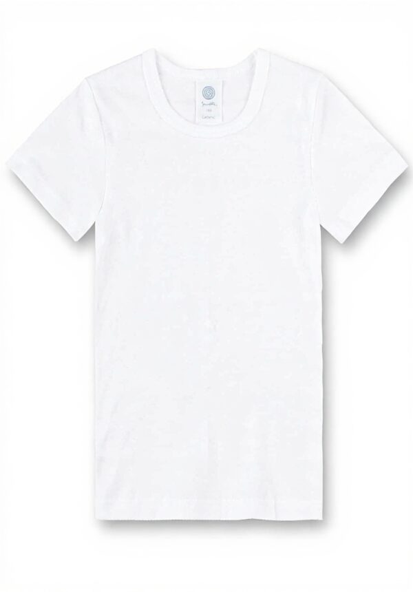 T-shirt Sanetta garçon fille coton manches courtes blanc