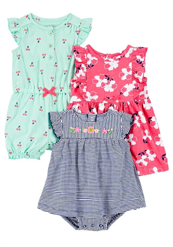Combinaison bébé fille Carter lot de 3 grenouillère robe