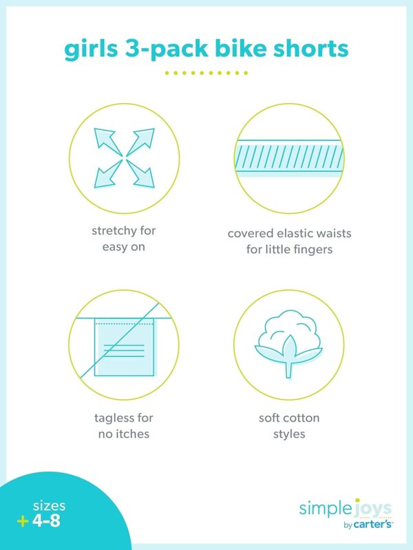 Shorts fille Carter's lot 3 confort élastique bébé-1