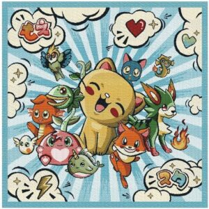 Tissu carré Jacquard Sperenza 48x48 Catim Bleu loisirs-0