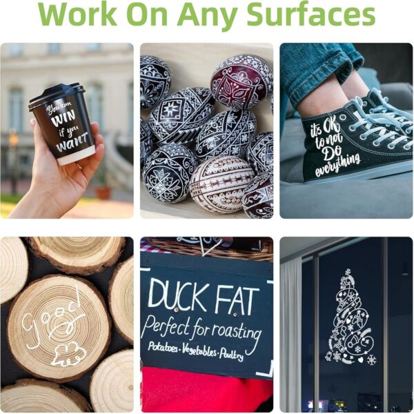 Marqueur permanent blanc Greacesrio pointe fine 1,0 mm-4