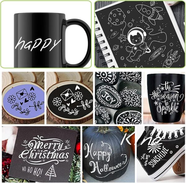 Marqueur permanent blanc Greacesrio pointe fine 1,0 mm-5