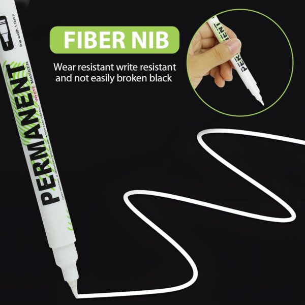 Marqueur permanent blanc Greacesrio pointe fine 1,0 mm-1