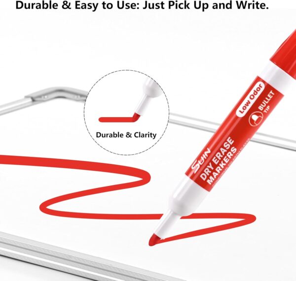 Marqueurs tableau blanc SUIN 12 couleurs effaçables à sec-2