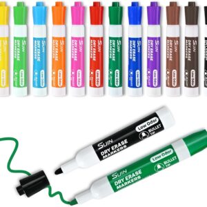 Marqueurs tableau blanc SUIN 12 couleurs effaçables à sec-0