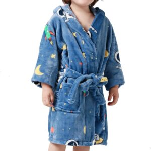 Taigood Peignoir Enfant Capuche Doux Pyjama Garçons Filles-0