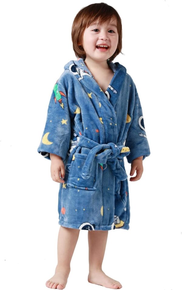 Taigood Peignoir Enfant Capuche Doux Pyjama Garçons Filles-0