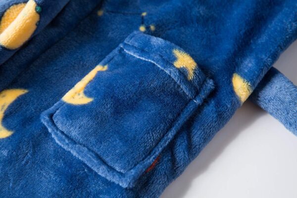 Taigood Peignoir Enfant Capuche Doux Pyjama Garçons Filles-4