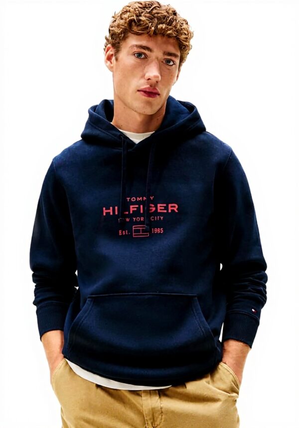 Sweat à capuche homme Tommy Hilfiger logo ovale confortable