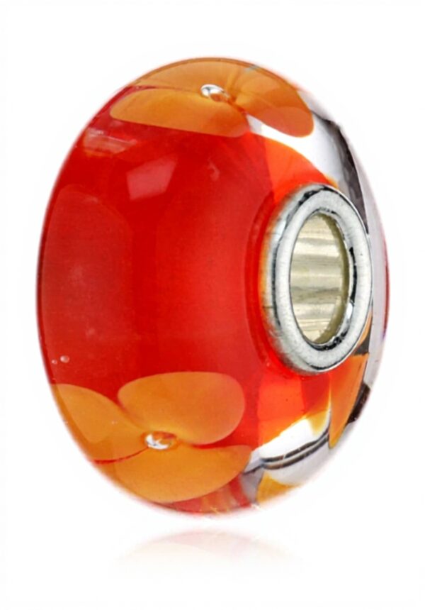 Trollbeads perle femme argent 925 fleur de pêche 61454