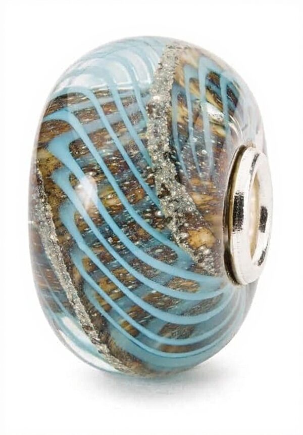 Perle en verre Trollbeads Bleu Grooves TGLBE-20283 Femme