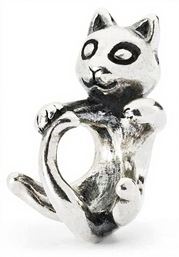 Trollbeads Chaton joyeux perle argentée femme bijoux