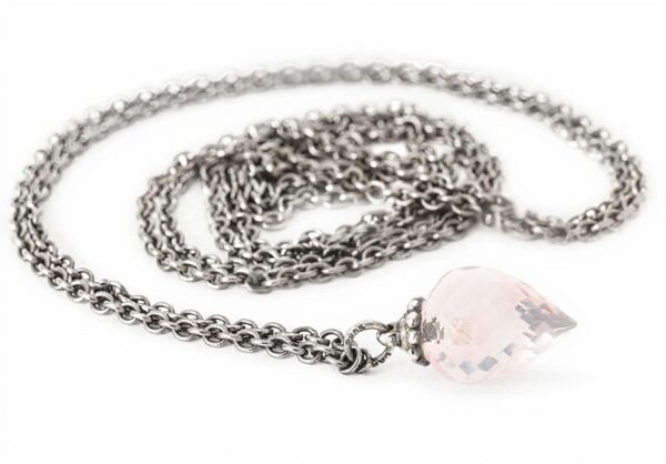 Collier fantaisie quartz rose Trollbeads sans fermoir styles