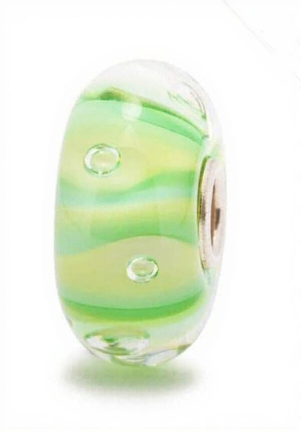 Perle Trollbeads Green Stripe Bubbles Charm Femme Bijoux