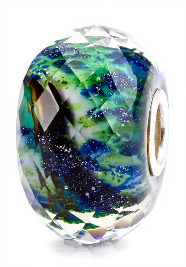 Perle Trollbeads Perception Verre Vert Bleu Femme Bijoux