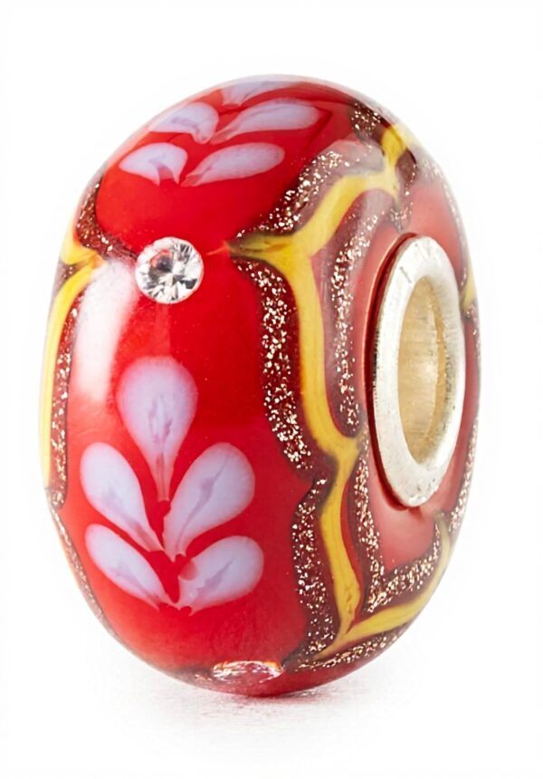 Perle brillante en soie cramoisi Trollbeads charme femme