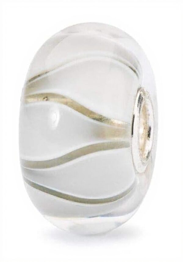 Perle verre tulipes blanches Trollbeads charme femme bijou