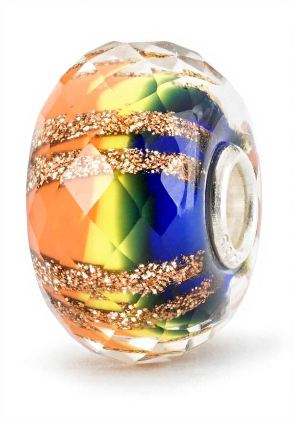 Perle à facettes arc-en-ciel Trollbeads verre bijoux femme