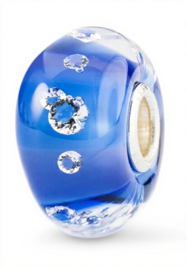 Perles diamants Trollbeads verre paix durable femme bijoux