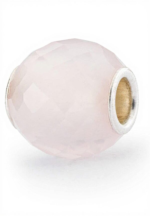 Quartz rose Trollbeads perle ronde facettée femme bijoux