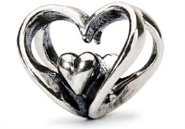 Charm Trollbeads argent cœur à cœur breloque femme