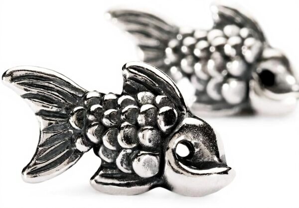 Boucles d'oreilles carpe Trollbeads argent 925 femme