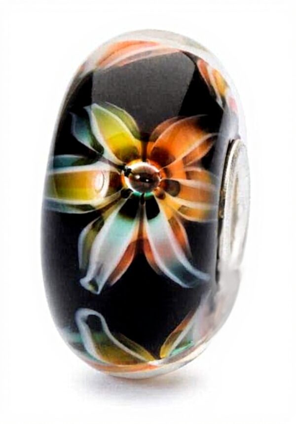 Perle verre Trollbeads Fleurs d'élégance multicolore femme