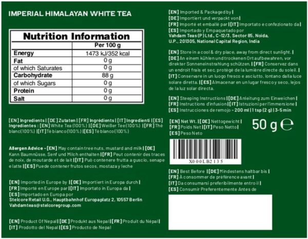 Thé blanc Himalaya VAHDAM feuilles vrac qualité supérieure-1