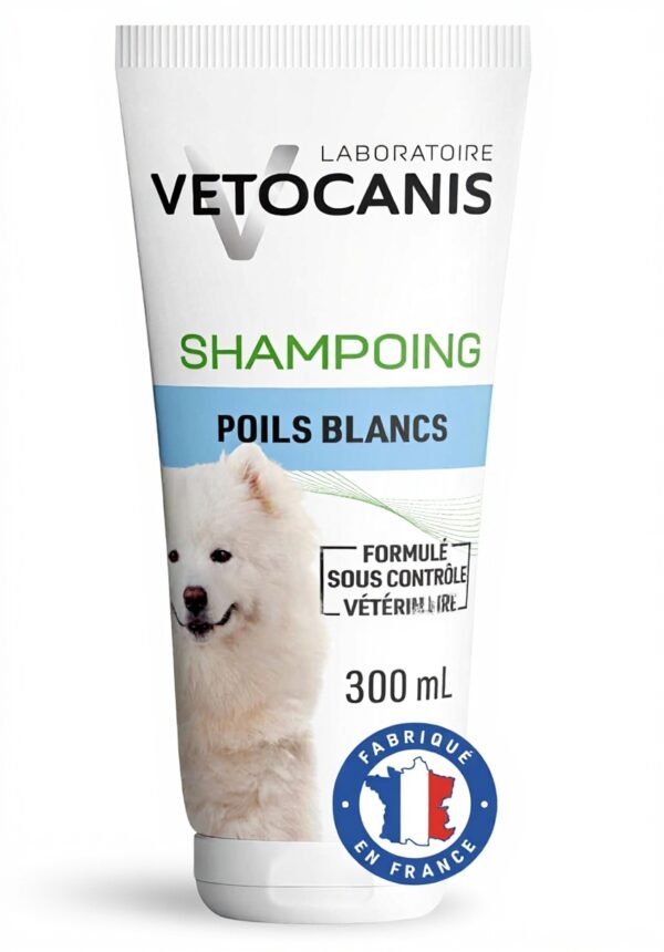 Shampoing chien poil blanc Vetocanis naturel brillant