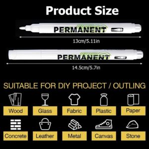 Marqueur blanc permanent YUVKIN pointe fine 1mm lot 6-1