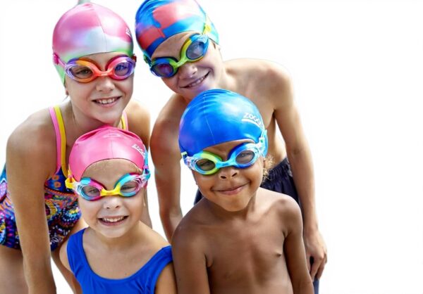 Bonnets de bain enfant Zoggs silicone multicolore 6-14 ans