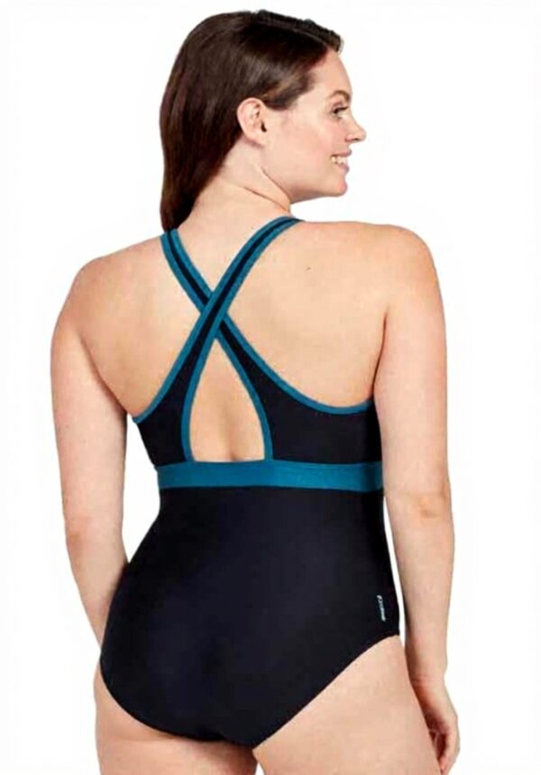 Maillot de bain femme Zoggs Dakota Crossback Noir Or Vert