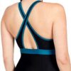 Maillot de bain femme Zoggs Dakota Crossback Noir Or Vert