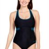 Maillot de bain femme Zoggs Dakota Crossback Noir Or Vert