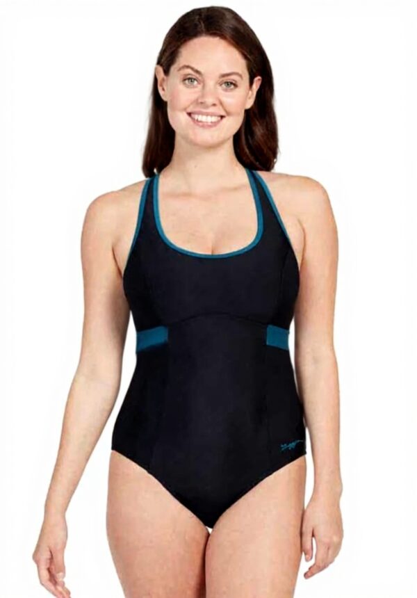 Maillot de bain femme Zoggs Dakota Crossback Noir Or Vert