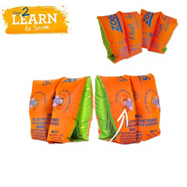 Zoggs Float Bands aide natation enfants 6-12 ans orange