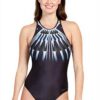 Maillot de bain femme Zoggs Hi Cross X Back Aqua Geo