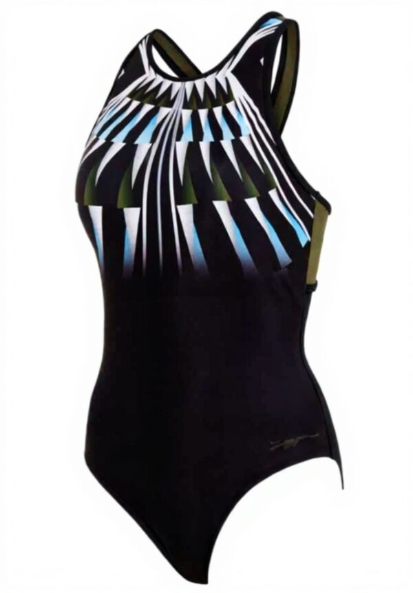 Maillot de bain femme Zoggs Hi Cross X Back Aqua Geo