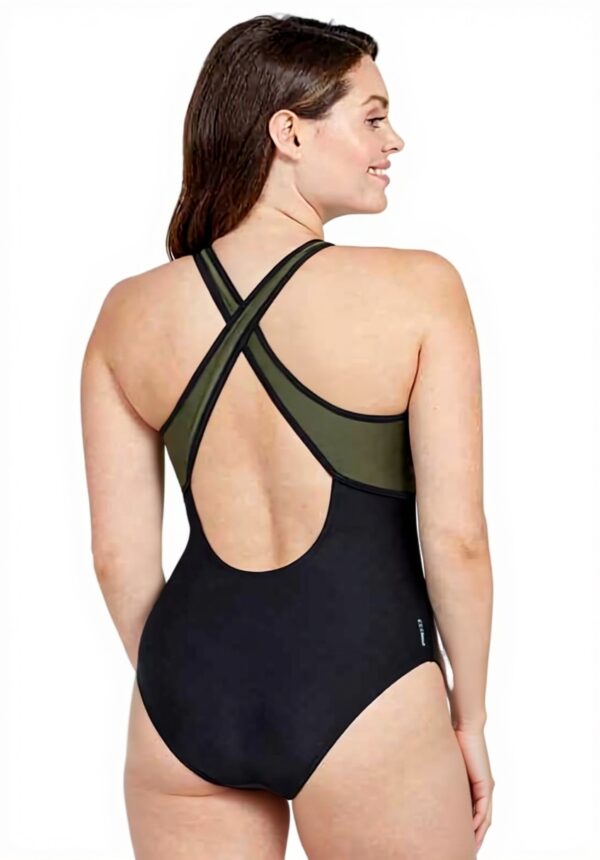 Maillot de bain femme Zoggs Hi Cross X Back Aqua Geo