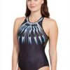 Maillot de bain femme Zoggs Hi Cross X Back Aqua Geo