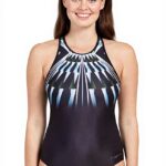 Maillot de bain femme Zoggs Hi Cross X Back Aqua Geo