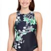 Maillot de bain femme Zoggs Hi Front design Botanique