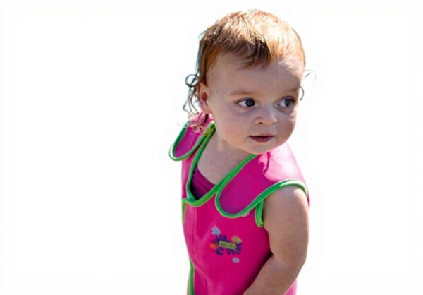 Combinaison néoprène Zoggs bébé rose vert 6-12 mois