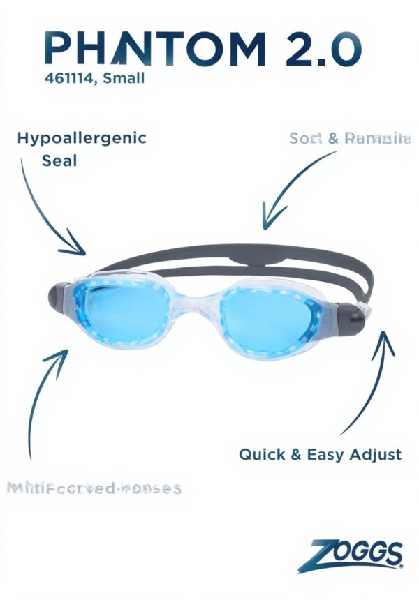 Lunettes de natation Zoggs Phantom 2.0 S anti-buée unisexe